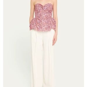 NWT Kika Vargas Tasha Twill Preplum Red and Blue Floral Sleeveless Top